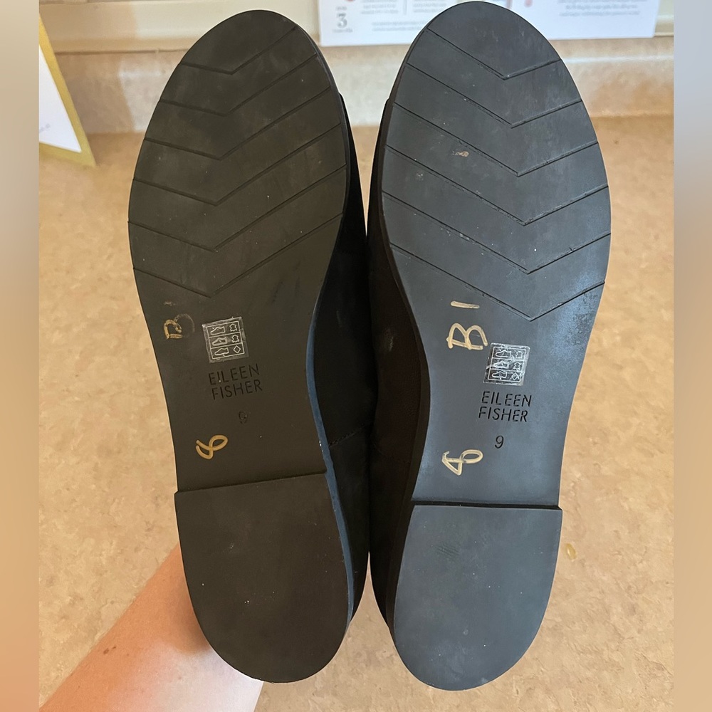 Eileen Fisher Black Suede Open-Toe Sandals - Picture 2 of 5